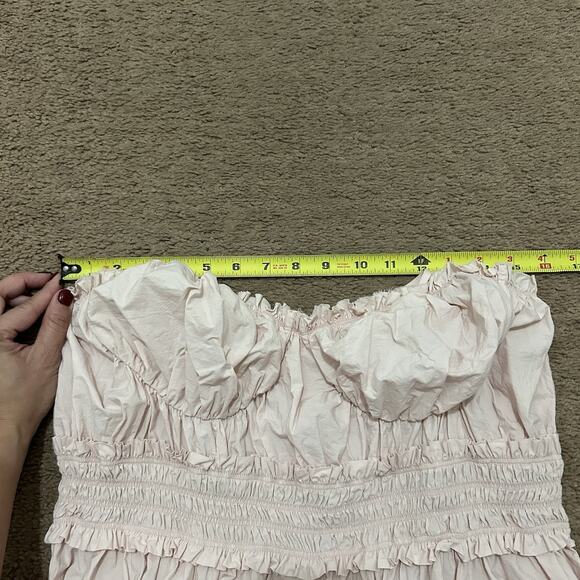 Sonderhaus Siren Dress Petal Pink Smocked Tie Straps Size XL - Picture 6 of 7